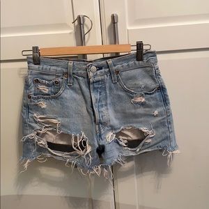 Levi’s 501 distressed shorts